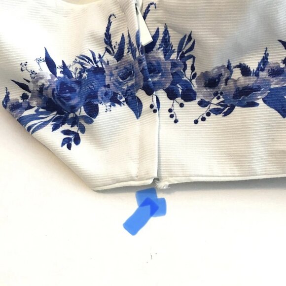 NEW Antonio Melani Cut Out Top Midi Dress Sz S Blue Porcelain Fairy Whimsy - Picture 16 of 16